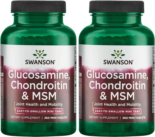 Miniatura 8 de Swanson Glucosamina, condroitina y MSM - Suplemento para la salud del cartílago y las articulaciones* - Apoya la movilidad y la flexibilidad* - Mini