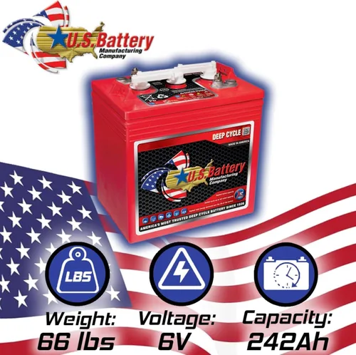 Miniatura 4 de US Battery US125CS 6V 240Ah Inundó la batería de ciclo profundo de plomo ácido GC2