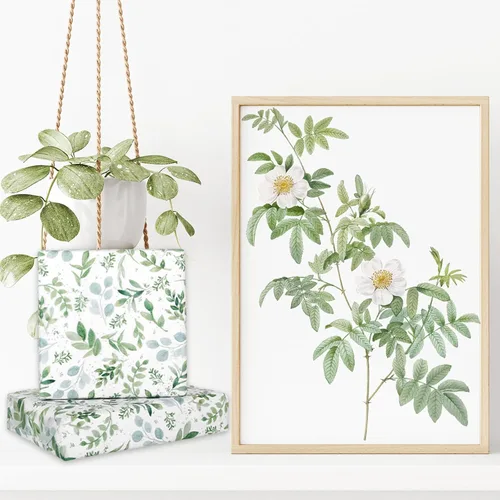 Miniatura 5 de 60 Sheets Greenery Tissue Paper Watercolor Green Leaves Art Tissue Spring Gift Wrapping Paper for Birthday Wedding DIY Crafts Gift Packing, 20 x 14