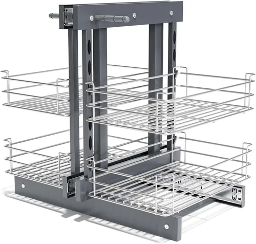 Miniatura 7 de Organizador extraíble de armario de esquina ciega, organizador de gabinete extraíble de cierre suave de 36 pulgadas, gabinete de esquina Lazy Susan