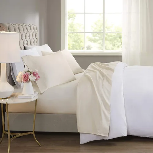 Miniatura 9 de Beautyrest BR - Juego de sábanas de mezcla de algodón refrescante de 600 hilos con bolsillo profundo de 16 pulgadas, para todas las estaciones, Gris