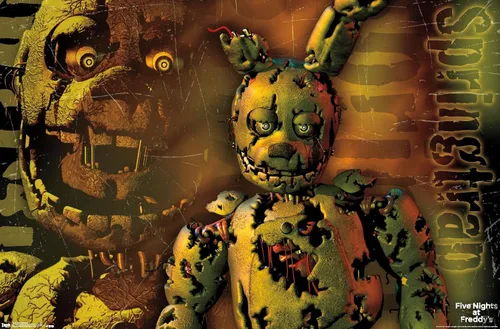 Miniatura 9 de Trends International Five Nights at Freddy's - Póster de pared Springtrap, 14.725 x 22.375 pulgadas, versión con marco de madera tipo granero