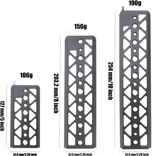 Miniatura 7 de FocusFoto Placa de puente de cola de milano de 5 pulgadas, placa base de trípode inferior, soporte de placa base ligera para Tilta Standard Camera