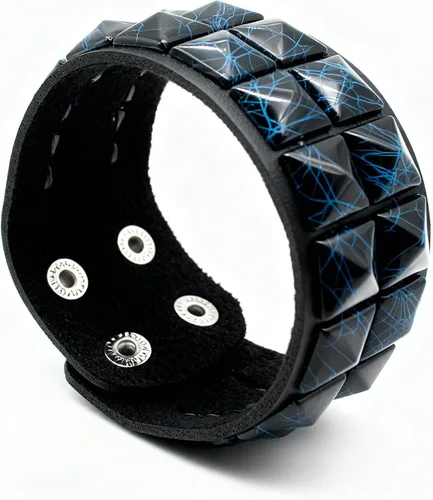 Miniatura 4 de 3 pulseras punk, pulseras de cuero con tachuelas, pulsera emo, pulseras góticas ajustables para hombres y mujeres