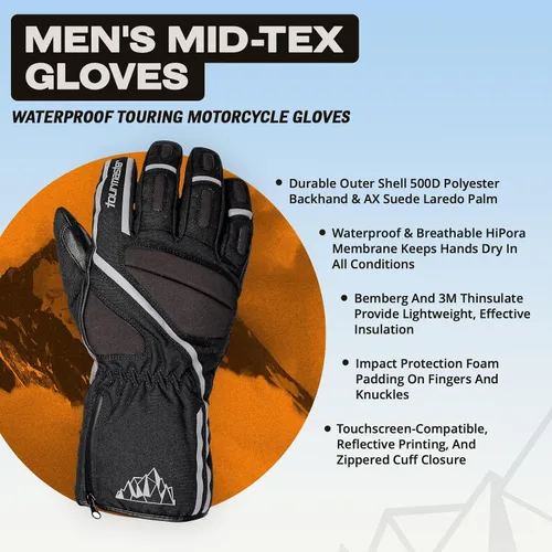 Miniatura 2 de Tourmaster Guantes de moto Mid-Tex para hombre