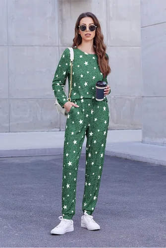 Miniatura 208 de Ekouaer Conjunto de pijama de manga larga para mujer, ropa de dormir suave con cuello redondo y bolsillos