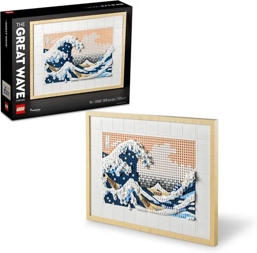 LEGO Art Hokusai La Gran Ola Set de Construcción de Arte de Pared Japonés Enmarcado - Decoración de Pared Única para el Hogar, Habitación u Oficina