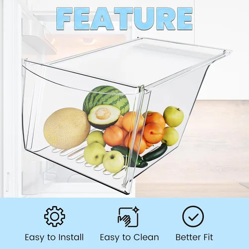 Miniatura 6 de HECASA 240337103 240337102 Reemplazo de bandeja para cajón para verduras de refrigerador para 240337105 240337107 240337108 240337109 Reemplazo