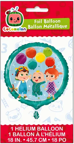 Miniatura 2 de Cocomelon - Globo redondo de aluminio, 18 pulgadas (1 unidad), globo colorido fácil de inflar, suministros de fiesta ideales para fiestas temáticas