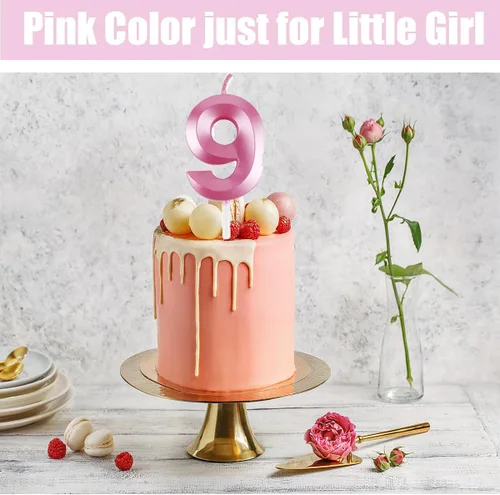 Miniatura 3 de Decoración de 9º cumpleaños para niña, banda, corona de diamantes de imitación, decoración de pastel, globo de aluminio, suministros de fiesta (rosa)