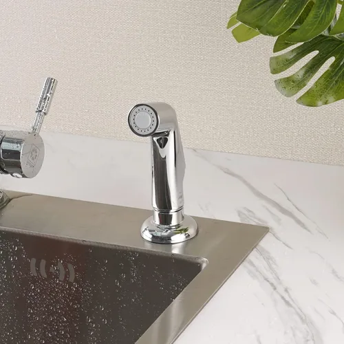 Miniatura 6 de Cabezal rociador lateral universal para fregadero de cocina, accesorio de rociador de fregadero de repuesto compatible con Delta, Moen, Kohler, Cromo