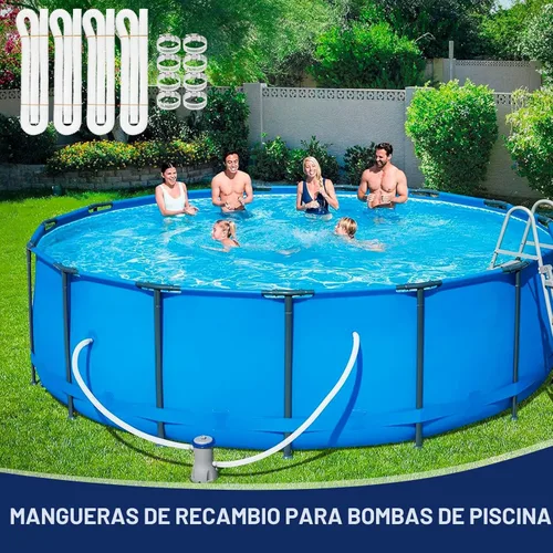 Miniatura 7 de Mangueras de piscina para piscinas sobre el suelo, paquete de 4 mangueras de bomba de filtro de piscina de 1.25 x 59 pulgadas, compatibles con bomba