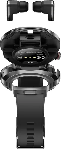 Miniatura 4 de Reloj inteligente con auriculares Bluetooth, pantalla HD redonda de 1.85 pulgadas, estilo militar, resistente al agua IP67, más de 100 modos Negro