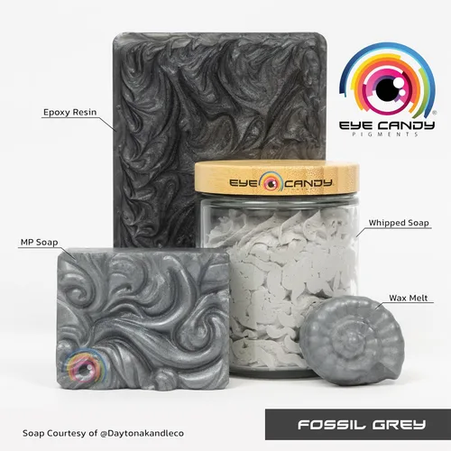 Miniatura 3 de Eye Candy Pigments - Polvo de mica gris de alta calidad, color gris fósil (1.76 oz), para epoxi, resina, jabón, pintura, carpintería, vertido