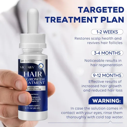 Miniatura 5 de 5% de mininoxidil para hombres y mujeres, suero de biotina para el crecimiento del cabello, tratamientos de recrecimiento de barba y cabello