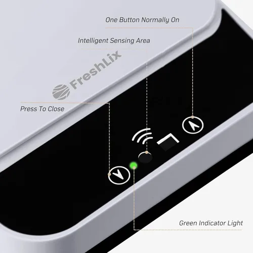 Miniatura 4 de FRESHLIX - Cubo de basura automático para baño de 10 litros, pequeño basurero inteligente delgado de plástico con tapa, sensor de movimiento A-Basic