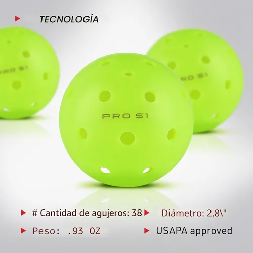 Miniatura 7 de Selkirk Sport Pro S1 Ball Resistente a las grietas Bolas de pickleball para exteriores de 38 hoyos Bola de pickleball aprobada por USAPA