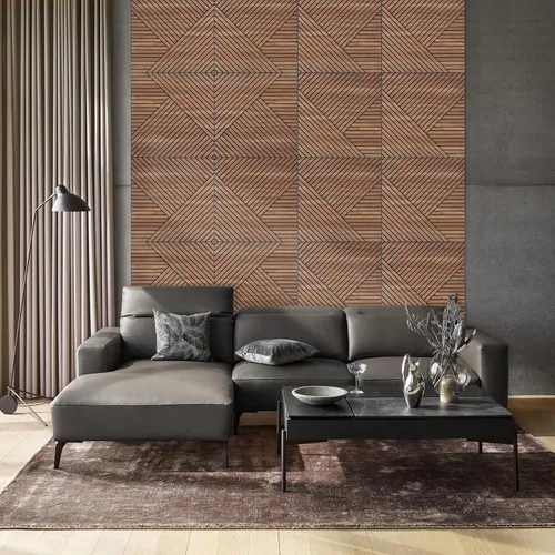 Miniatura 7 de Paneles de pared acústicos 3D autoadhesivos para despegar y pegar, paquete de 8 paneles insonorizados con patrón de madera autoadhesivos de 23.6 x