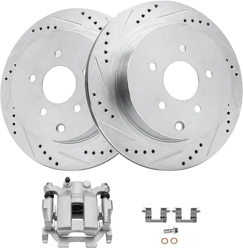 Miniatura 22 de Detroit Axle - Kit de frenos delanteros para Honda Accord 2003-2010, rotores de freno de disco perforados y ranurados de repuesto 2004 2005 2006