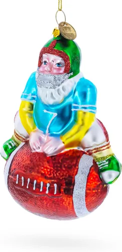 Miniatura 2 de Adorno navideño de cristal de Papá Noel de fútbol