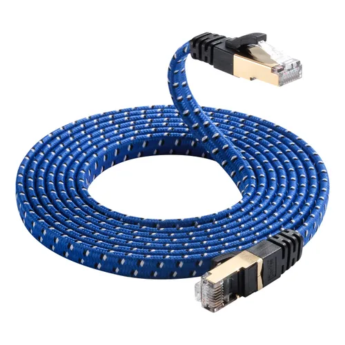 Miniatura 6 de Cable Ethernet Cat 7, DanYee, de nailon CAT7 de alta velocidad, profesional, chapado en oro, cables STP CAT 7 RJ45, cable Ethernet de 3 ft, 10 ft