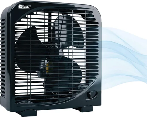 EZ-CHILL Ventilador eléctrico portátil de 2 velocidades de 9 pulgadas, ideal para el hogar, dormitorio, dormitorio y oficina, color negro