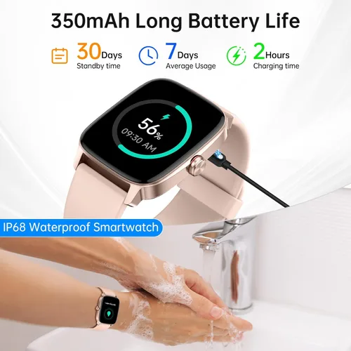 Miniatura 8 de Relojes inteligentes para mujeres y hombres con llamada Bluetooth y voz AI, monitor de actividad física HD de 1.85 pulgadas con monitor de sueño