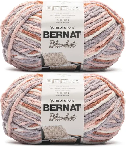 Miniatura 30 de Bernat - Estambre para mantas súper esponjoso acrílico, 2 paquetes de 300g/10.5 onzas, #6, chenilla gruesa de peso pesado para tejer y crochet