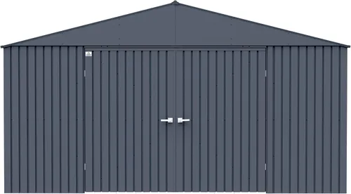 Miniatura 13 de Arrow Shed Elite - Cobertizo de almacenamiento de acero para exteriores de 14 x 16 pies de alto con puertas altas y puertas con cerradura