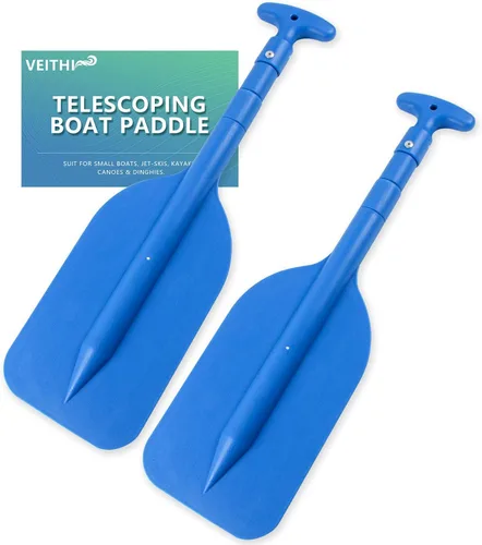 Miniatura 11 de Remo plegable telescópico para lancha antideslizante de plástico de aluminio, paquete de 2 flotadores de tubos pequeños, remos y accesorios de barco