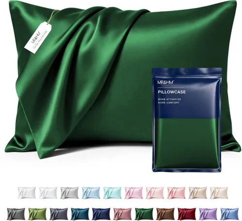 Miniatura 8 de MR&HM - Funda de almohada de satén 16- verde floral