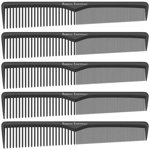 Miniatura 10 de Peine profesional de fibra de carbono negra de 7 pulgadas, antiestática, química y resistente al calor para todo tipo de cabello, peine de dientes