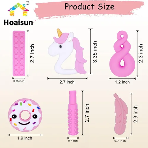 Miniatura 4 de Collares masticables para niñas sensoriales, collar masticable, juguetes sensoriales para niños con autismo, TDAH, SPD, masticación, dentición o Rosa