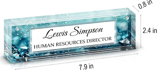 Miniatura 7 de Placa con nombre para escritorio, placa con nombre personalizada de doble cara para decoración de escritorio de oficina para mujeres y hombres