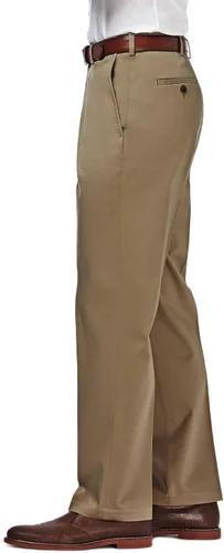 Miniatura 2 de Haggar - Pantalón caqui para hombre, diseño de ajuste clásico con frente plano, no se plancha (tallas regulares, grandes y altas)