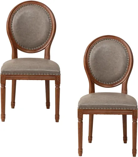 Miniatura 24 de Sillas de comedor de madera para casa de campo, sillas de cocina estilo país francés, silla vintage para sala de estar con respaldo redondo, silla