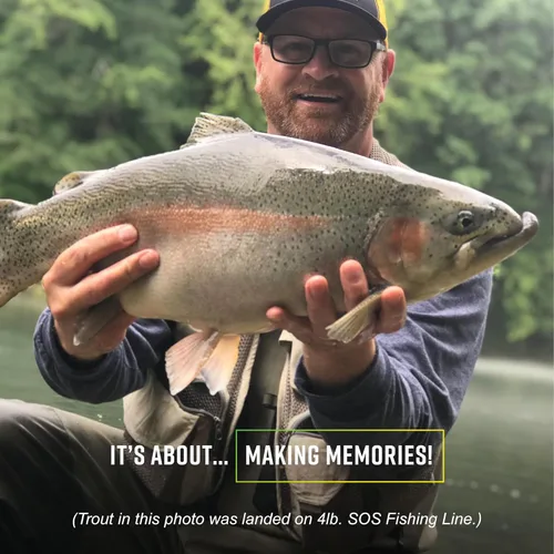 Miniatura 3 de Trout Magnet Trout S.O.S. - Línea de pesca – Prueba de 2 libras, carrete de 350 yardas, 0.006 in de diámetro, la línea de pesca invisible de luz más