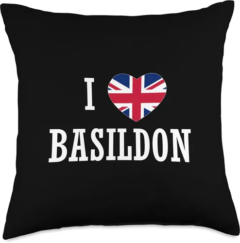 Miniatura 4 de I Love Basildon England Union Jack Flag Heart English Throw Pillow