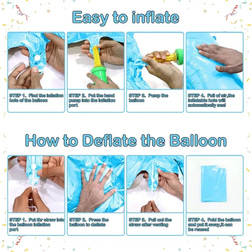 Miniatura 4 de Globos de números azul claro de 40 pulgadas, globos de aluminio de Mylar con helio para cumpleaños, globo número 6 para decoración de fiestas