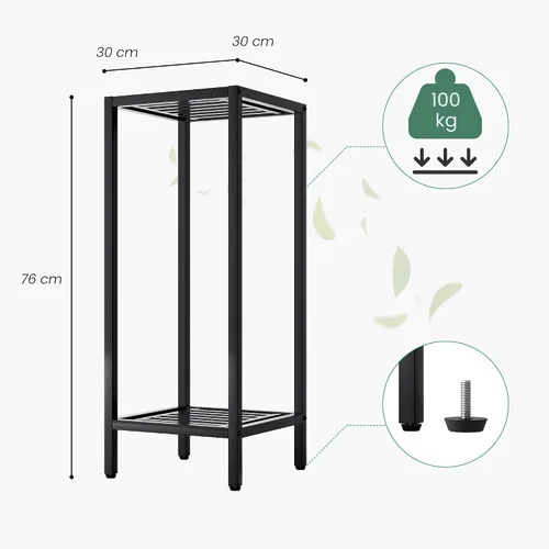 Miniatura 7 de Zhongma Soporte para Plantas de Interior y Exterior de 2 Niveles de 30" de Alto, 12 L x 12 W x 30 H pulgadas, Soporte de Flores de Metal Cuadrado