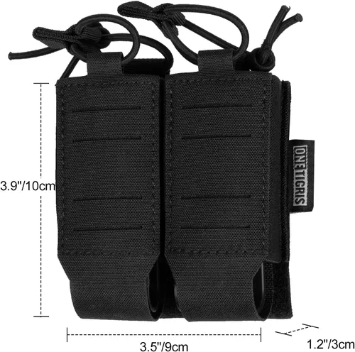 Miniatura 4 de OneTigris MOLLE - Bolsa táctica para pistola mag, doble bolsa para cargador de 0.354 in .40 .45 .357 Glock S&W Ruger Springfield HK de liberación