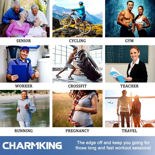 Miniatura 18 de CHARMKING - Calcetines de compresión para mujeres y hombres (3 pares), 15-20 mm Hg, el mejor apoyo para atletismo, running o ciclismo, mejora