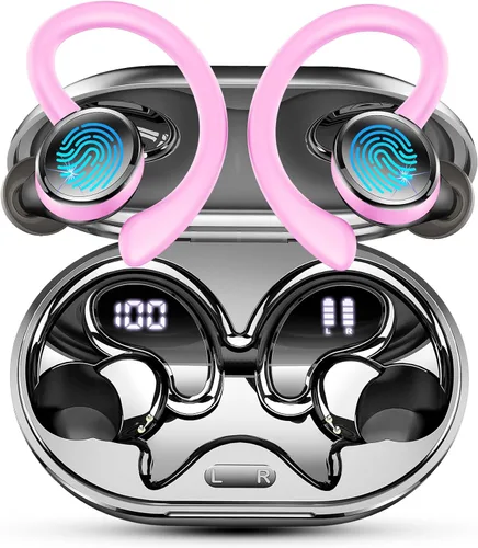 Miniatura 10 de Auriculares inalámbricos, Bluetooth 5.4 deportivos, sonido de graves profundos de 50 horas con 4 micrófonos ENC con cancelación de ruido, pantalla