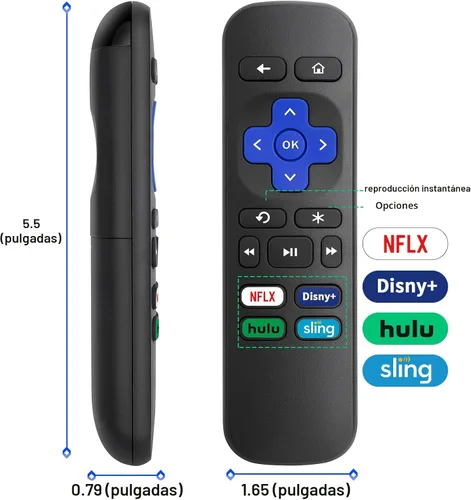 Miniatura 4 de Control remoto de reemplazo universal para Roku Express, para Roku Premiere, para Roku Box, para Roku Player, para Roku 1 2 3 4 -【NO para Stick o TV】