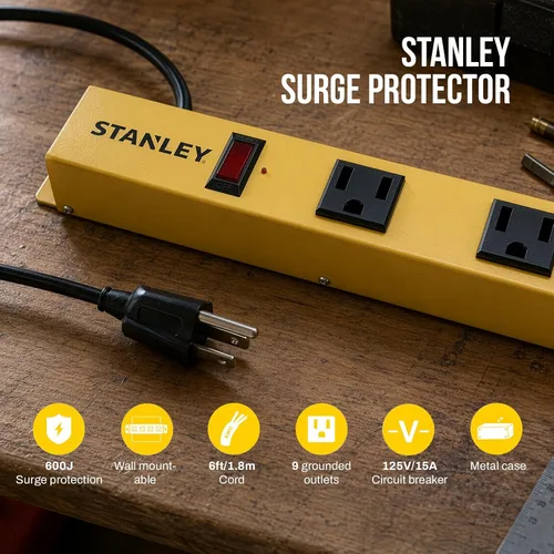 Miniatura 2 de Stanley 31615 Pro9 barra metálica de energía, colores negro/amarillo, 1 paquete
