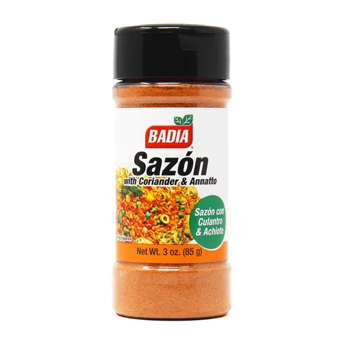 Badia Sazon con cilantro y anatto, 3 onzas, mezcla de especias de sabor latino para cocinar, arroz, carnes y guisos