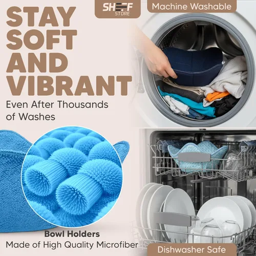Miniatura 6 de Sheff Juego de 4 Fundas Acogedoras para Tazones de Microondas - Duraderas y Confiables para Platos y Recipientes Calientes y Fríos - Regalo Ideal 2