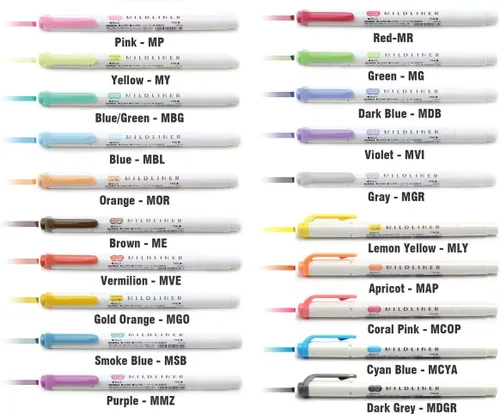 Miniatura 4 de Zebra mildliner Highlighter Pen Set, 20 Pastel Color Set
