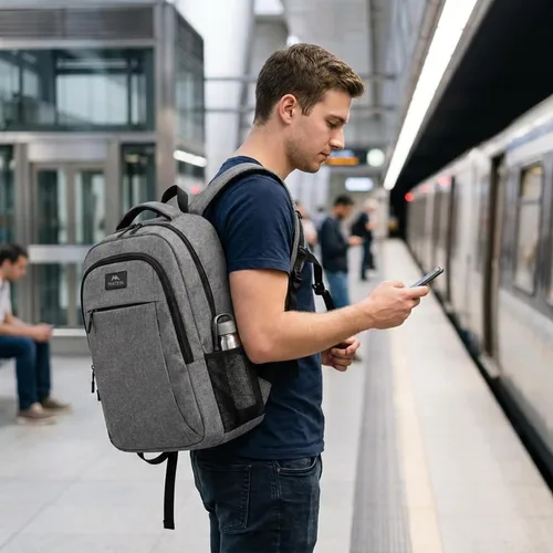 Miniatura 8 de Mochila para portátil de viaje, para negocios, antirrobo, delgada, duradera, con puerto de carga USB, resistente al agua, para colegio, para mujeres