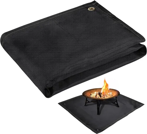 Tapete para hoguera, 37.8 x 39.4 pulgadas, manta ignífuga para debajo de la hoguera, compatible con Solo Stove, alfombra resistente al calor para